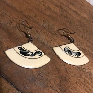 Vintage fan shaped earrings